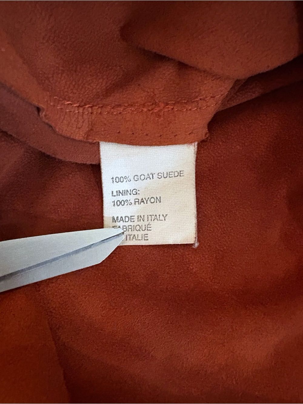 Vintage Calvin Klein Collection Goat Suede Shirt Burnt Orange Men L Italy Luxe - Picture 6 of 9